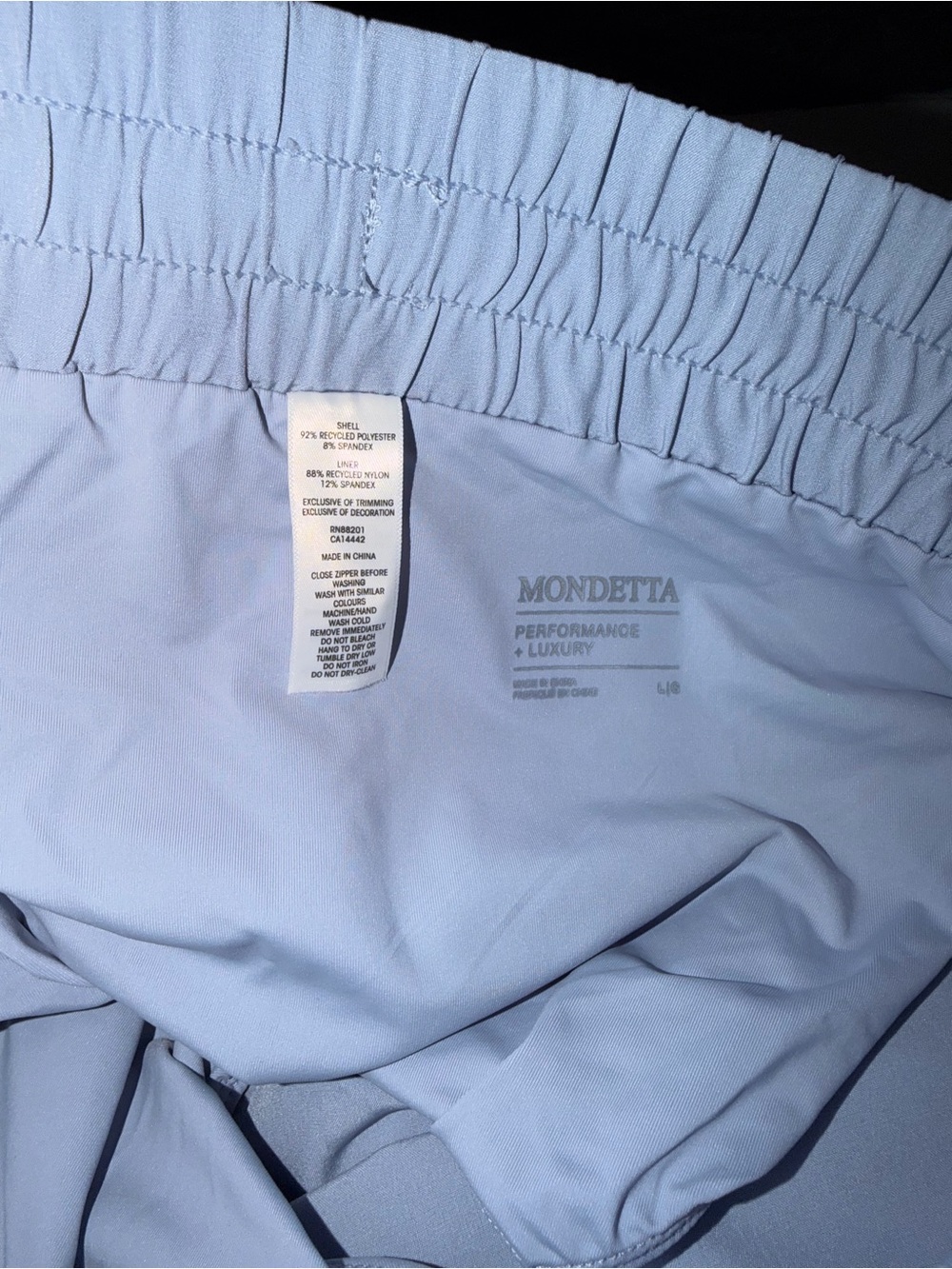 Mondetta Light Blue Performance Shorts - Picture 3 of 4
